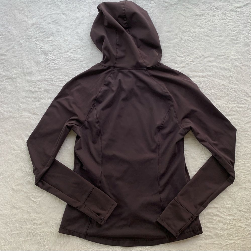 Yogalicious Lightweight Full-Zip Hooded Workout Jacket Deep Purple | Medium - Picture 2 of 5